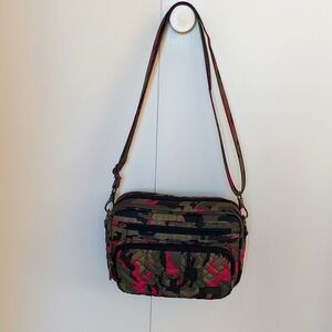 Lug Carousel Crossbody Bag, Multi-Color Camo Print